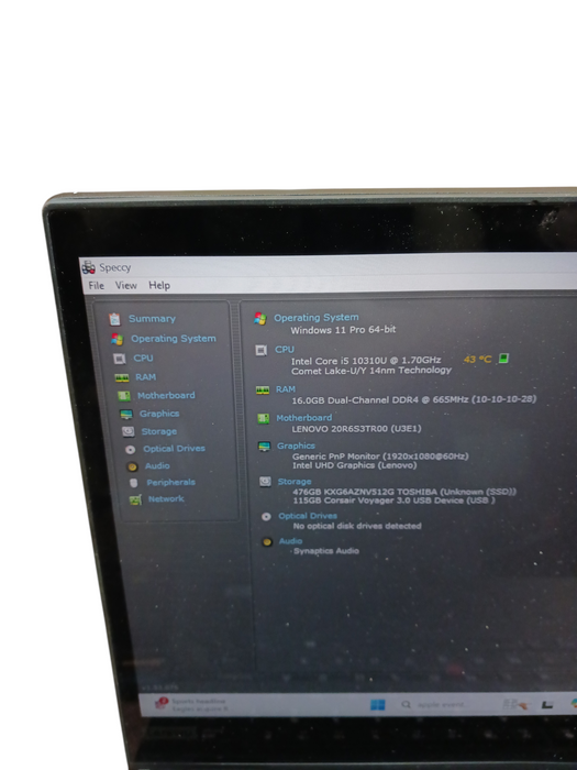 LENOVO ThinkPad L13 Yoga Gen i5-10310U 16GB RAM 256GB SSD  Lap200