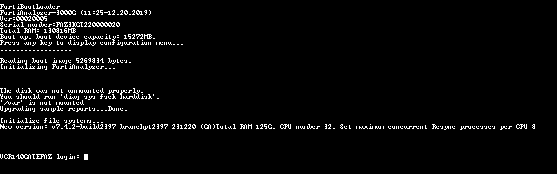 Fortinet FortiAnalyzer FAZ-3000G, 2x Xeon Silver 4215, 128GB RAM