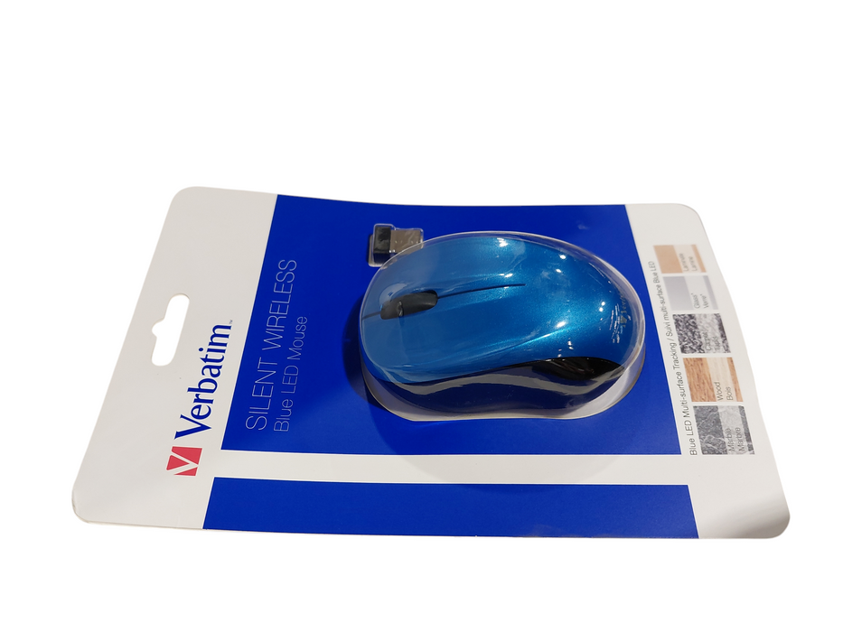 Verbatim Silent Wireless Blue LED Mouse Blue Shine ( New ) =