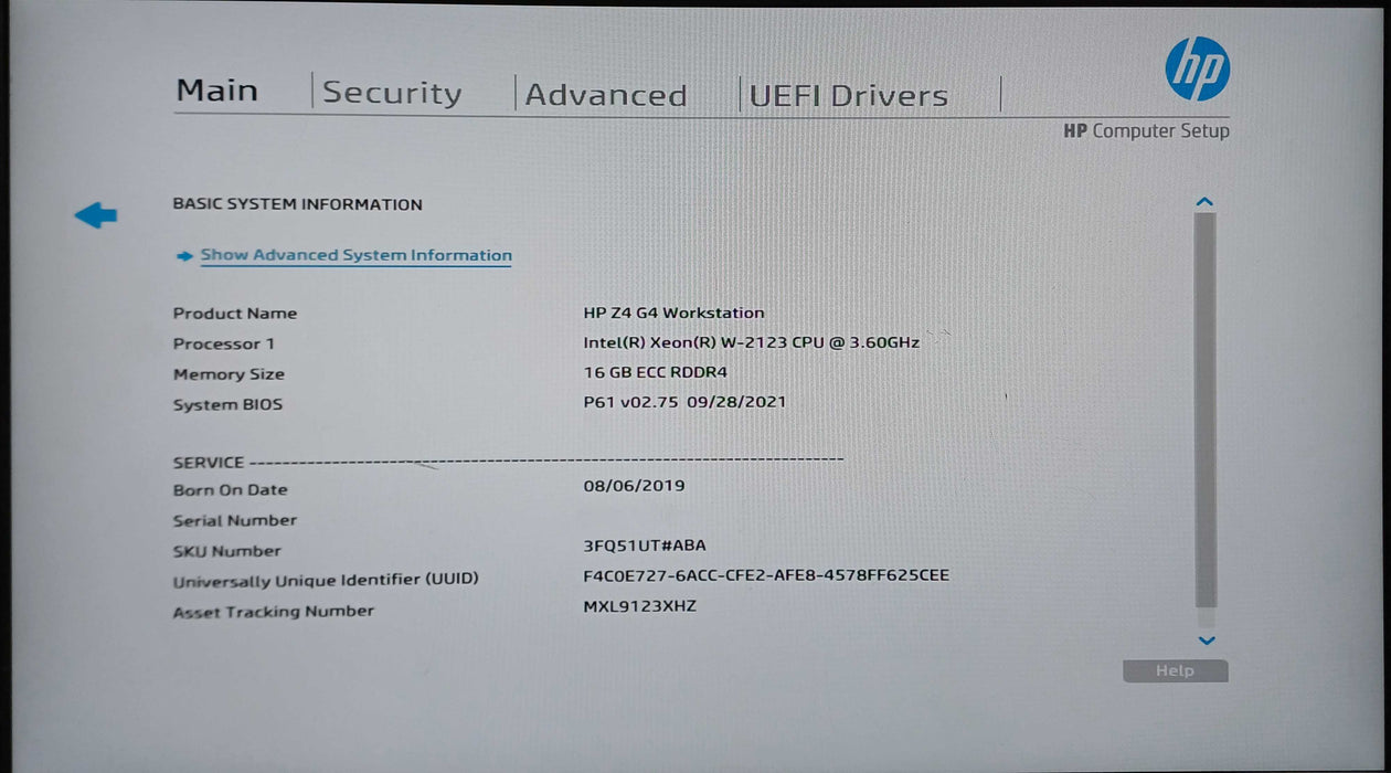 HP Z4 G4 Workstation, Xeon W-2123 3.60GHz, 16GB DDR4, 512GB NVMe, K2000