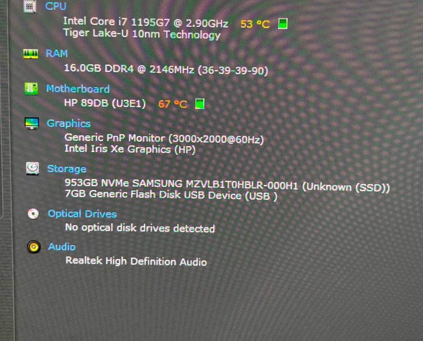 HP Spectre x360 Convertible 14 TOUCH i7-1185G7@2.9GHz 16GB RAM 1TB SSD  Lap200