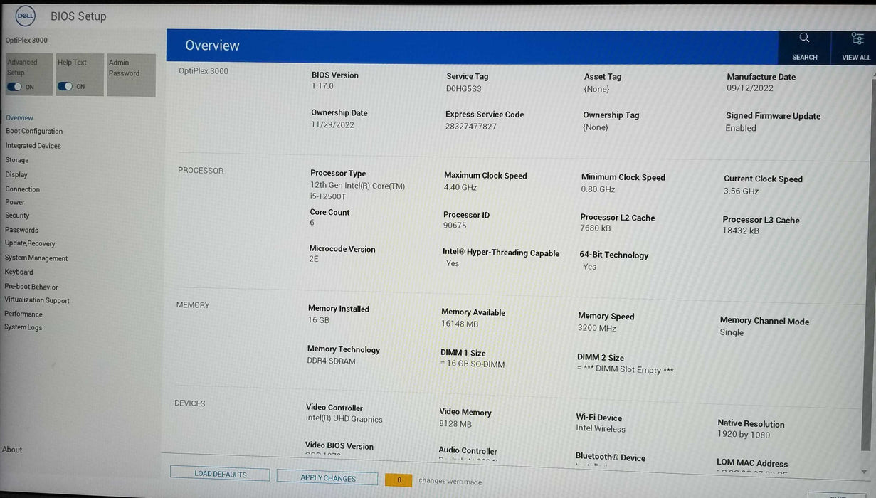 Dell OptiPlex 3000 USFF 12th Gen Core i5-12500T CPU 16GB RAM - No HDD *READ