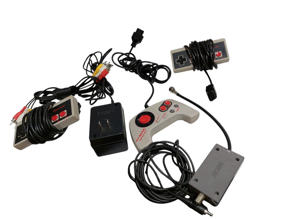 Nintendo NES Original with 3 Controllers , Cables & Game Genie ( Parts )  =