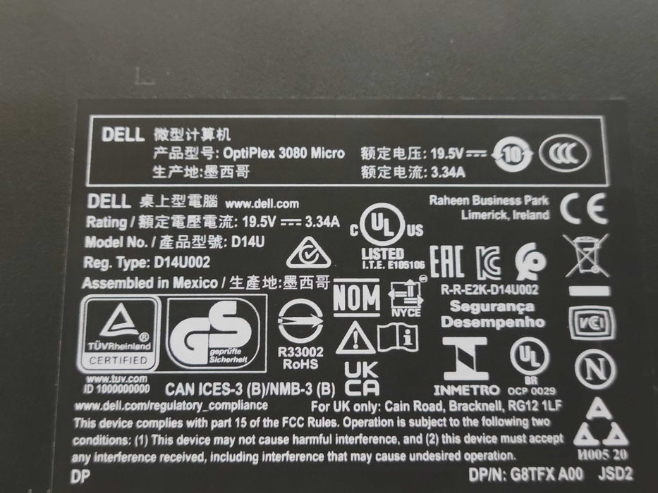 DELL OptiPlex 3080 Micro, Core i5-10500 3.10GHz, 8GB DDR4, 256GB NVMe _