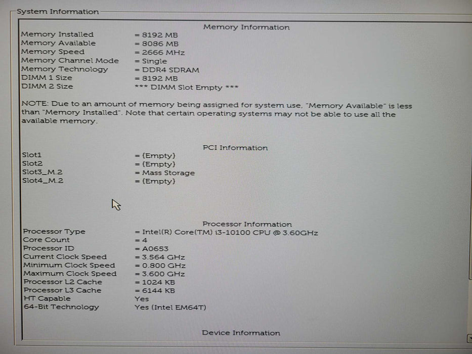 Dell OptiPlex 3080 SFF, i3-10100 3.60GHz, 8GB DDR4, 128GB NVMe !