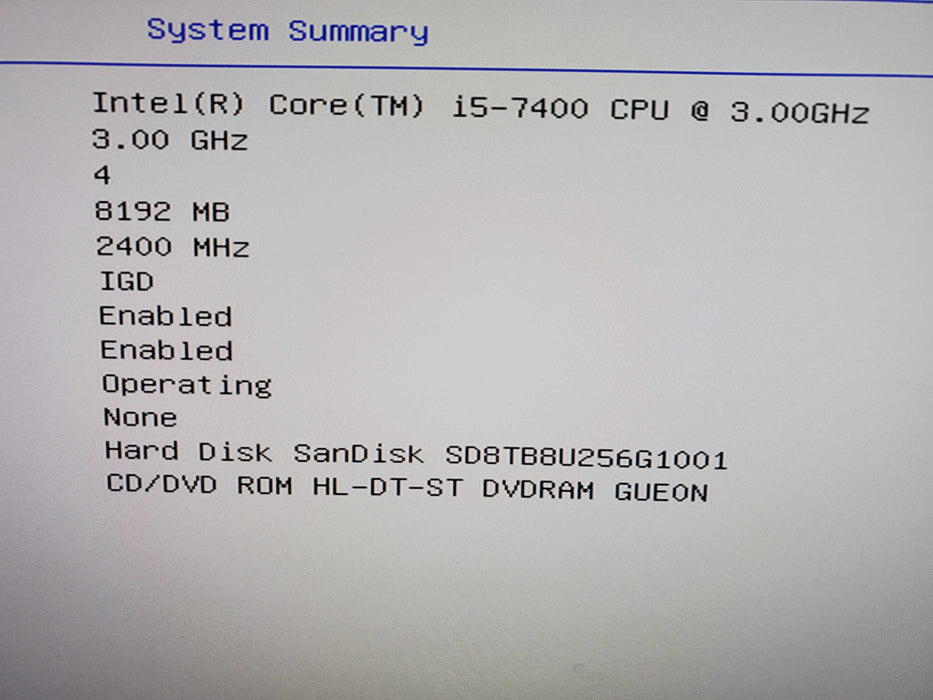 Lenovo ThinkCentre M710e SFF i5-7400@3GHz 8GB RAM 256GB SSD NO OS