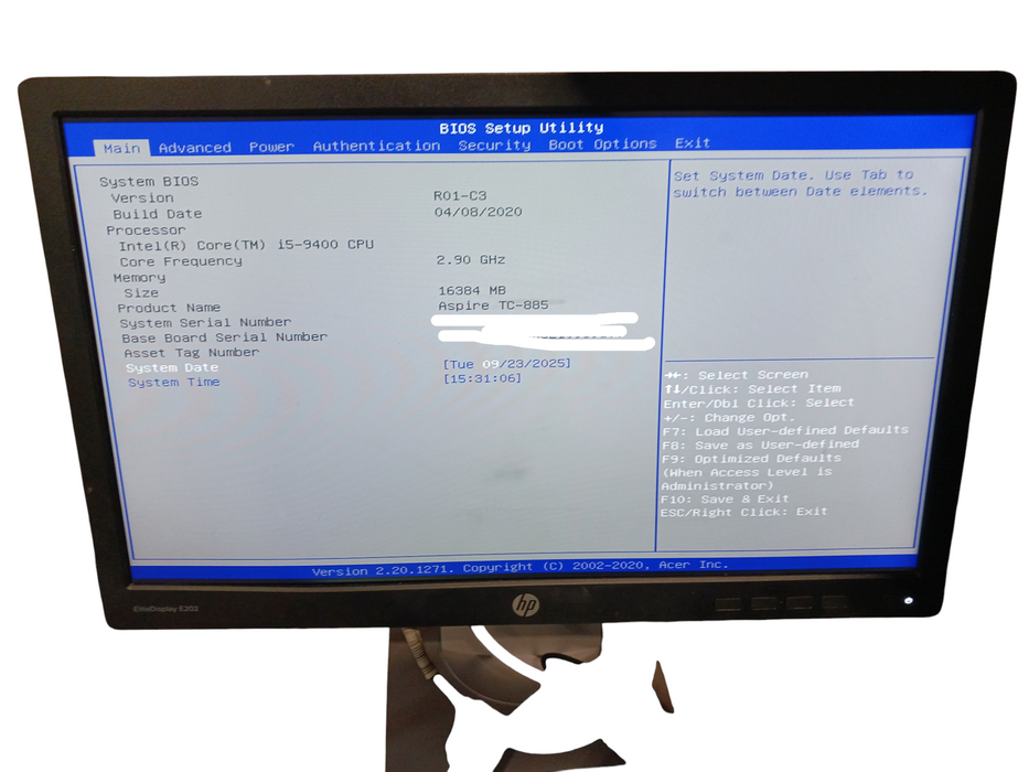 Acer Aspire TC-885-EB17 Intel i5-9400 @2.90Ghz 16GB DDR4 No HDD Tower PC