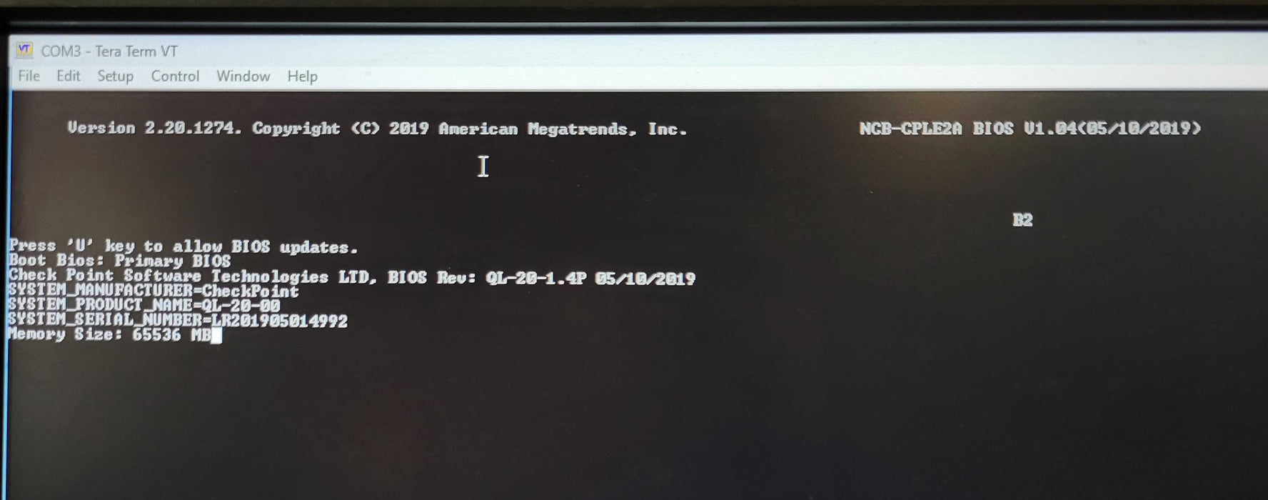 CheckPoint QL-20 Security Gateway Appliance Firewall, No HDD, READ _