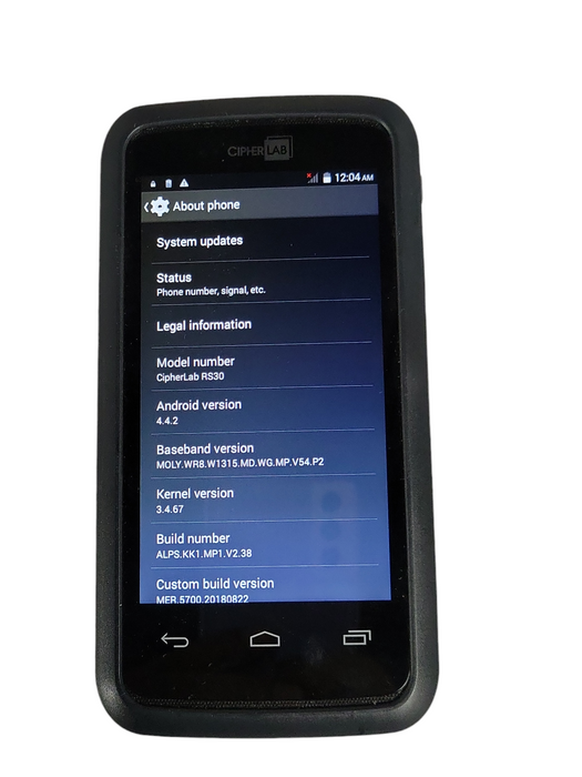 CIPHERLAB RS30 ANDROID 4.4 BARCODE SCANNER MOBILE COMPUTER, READ _