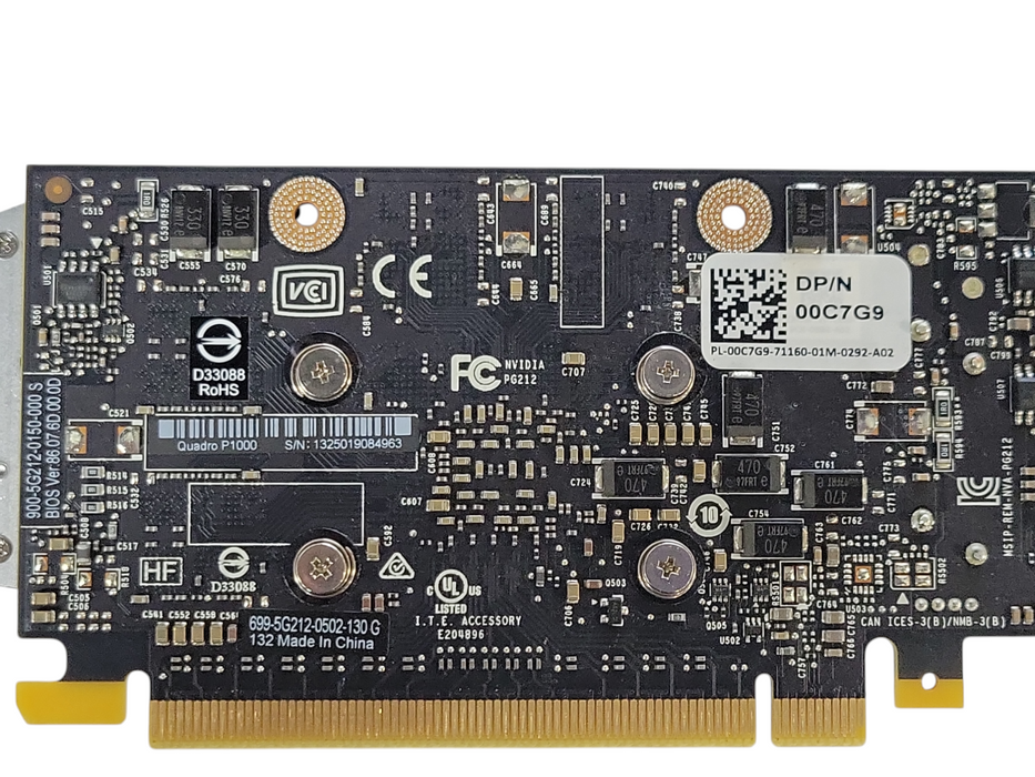 NVIDIA Quadro P1000 4GB GDDR5 4 x Mini DP Graphics Video, FH bracket _