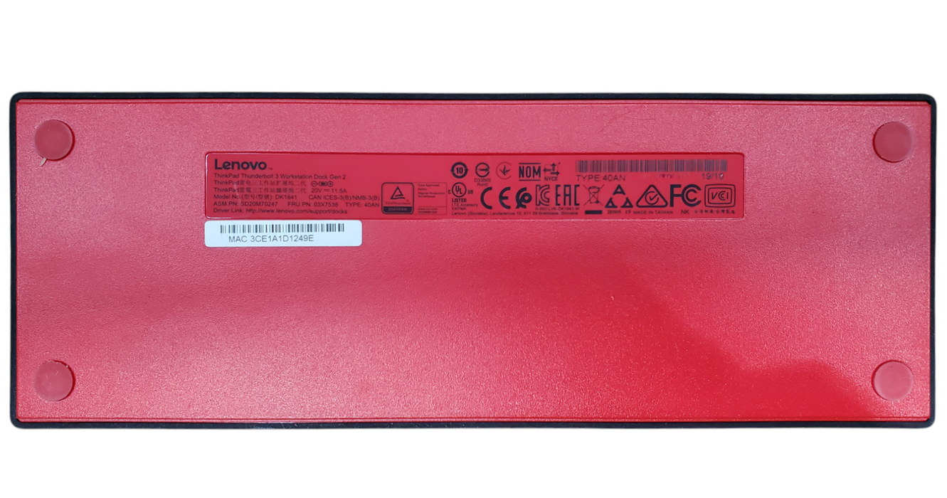 Lenovo ThinkPad Thunderbolt 3 Workstation Dock Gen 2 w/ 135W PWR | 40AN