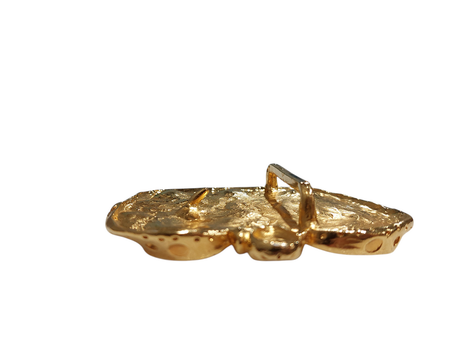 Vintage Rare Todd Oldham Unjeweled Crown Gold Belt Buckle  =