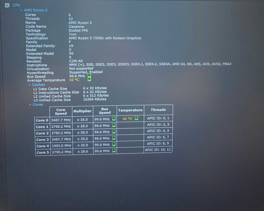 Lenovo ThinkPad E16 Gen 1 AMD Ryzen 5 7530U@2.00GHz 16GB RAM 256GB SSD  Lap200