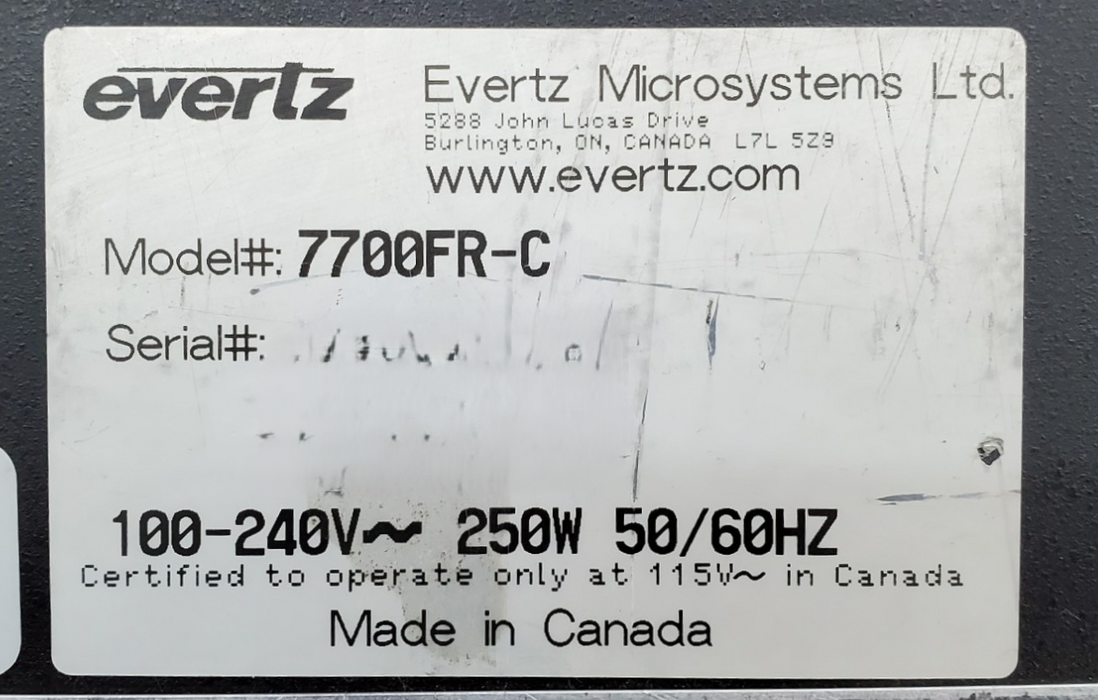 Evertz 7800FR-Q MultiFrame | with Cards | *READ*