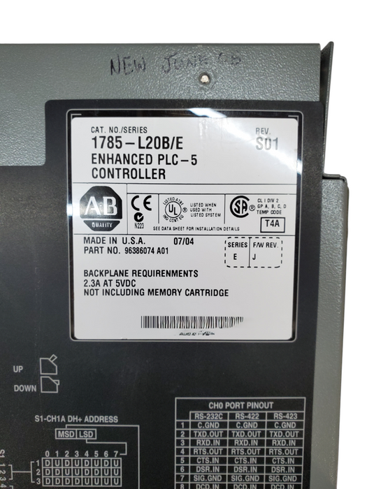 Allen Bradley 1785-L20B/E Enhanced PLC-5 Controller *READ*