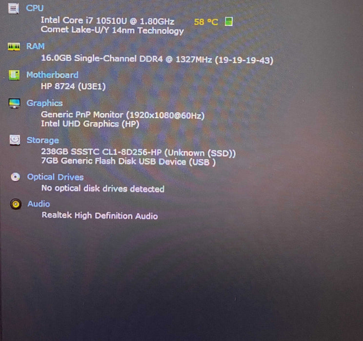 HP ZBook Firefly 15 G7 15" Core i7-10510U@1.80GHz 16GB RAM 256GB SSD READ  Lap200