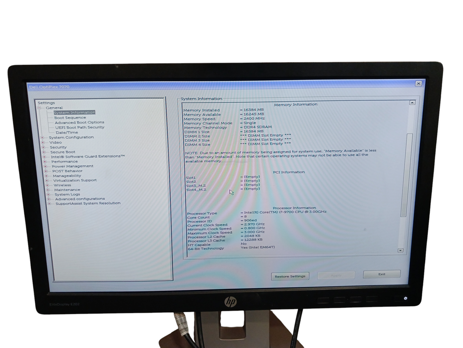 Dell Optiplex 5070 SFF Desktop Intel i7-9700 16GB DDR4 RAM No HDD | READ Q