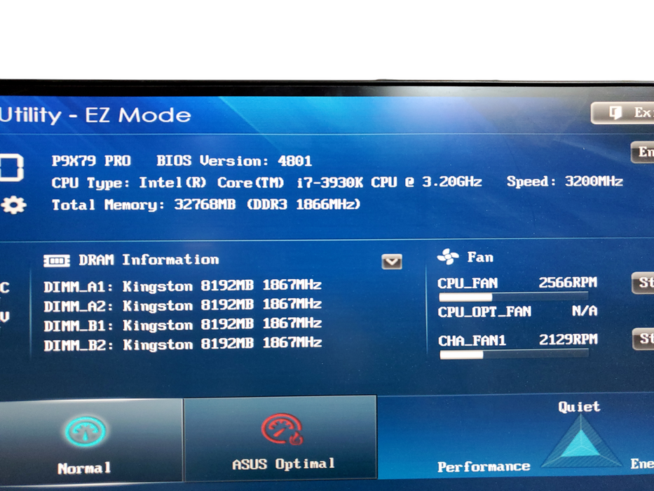 Custom Desktop Asus P9X79 PRO I7-3930K 3.20GHz 32GB Ram No HDD