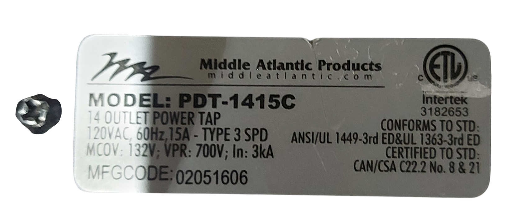 LOT 3x Middle Atlantic PDT‑1415C 15A 14‑Outlet Rack Power Strip