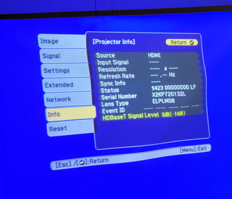 Epson Pro G7000W 3LCD Projector with ELPLM08 Lens 831 hours, READ _