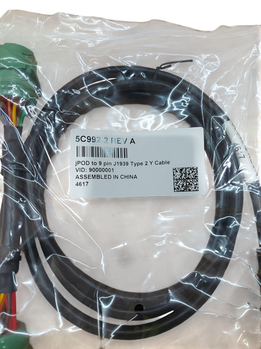 Jpod To 9 pin J1939 Type 2 Y Cable 5C992-2 Rev A Q
