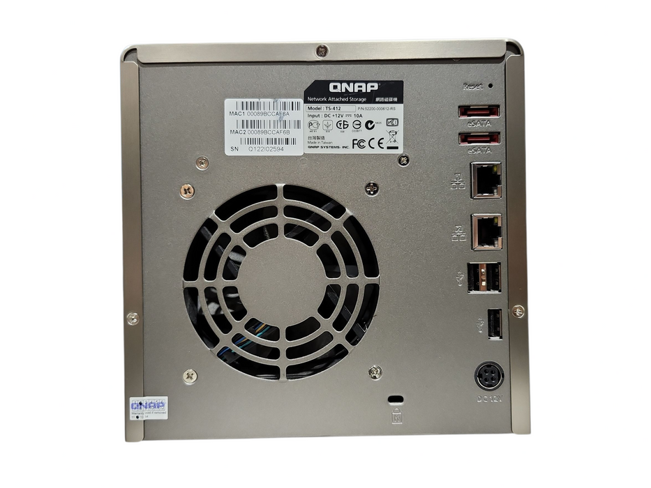 Qnap TS-412 4 Bays NAS w/ 4x2TB HDDs, No Adapter