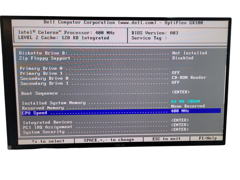 Dell OptiPlex GX100 - Intel Celeron @ 400Mhz 64MB SDRAM NO HDD %