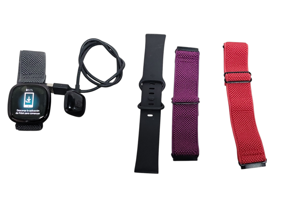 Fitbit Versa 3 Health Fitness Smartwatch with charger _