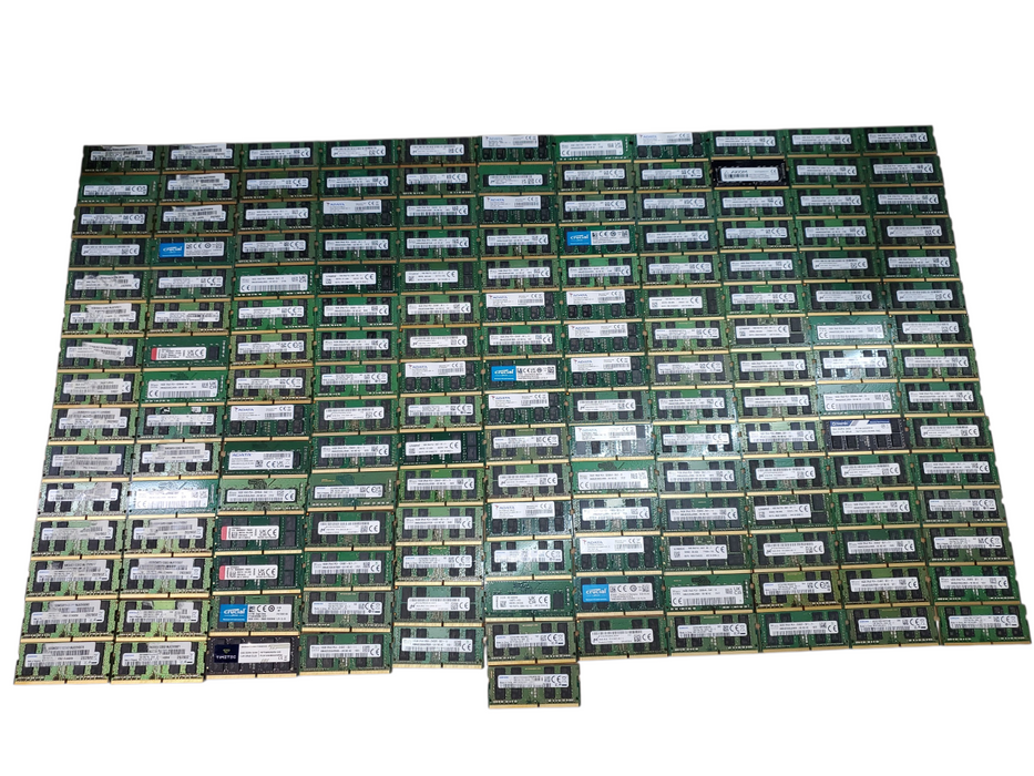 Lot of 166x, Assorted 16GB DDR4 SODIMM Laptop RAM