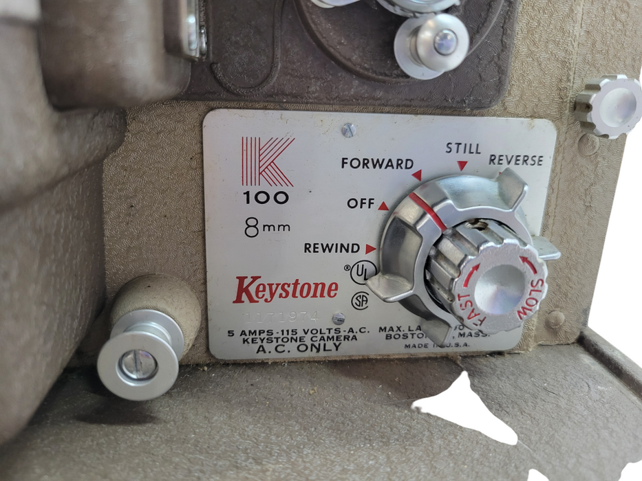 Vintage Keystone k 100 8 mm projector (READ) %