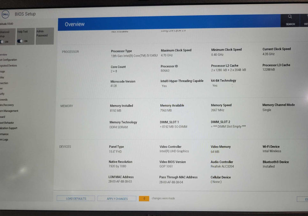 Dell Latitude 5540 Core i5-1345U 16GB RAM 256GB SSD Touch/Wi-FI/Webcam, SEE _ Lap200