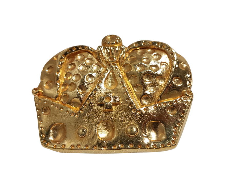 Vintage Rare Todd Oldham Unjeweled Crown Gold Belt Buckle  =