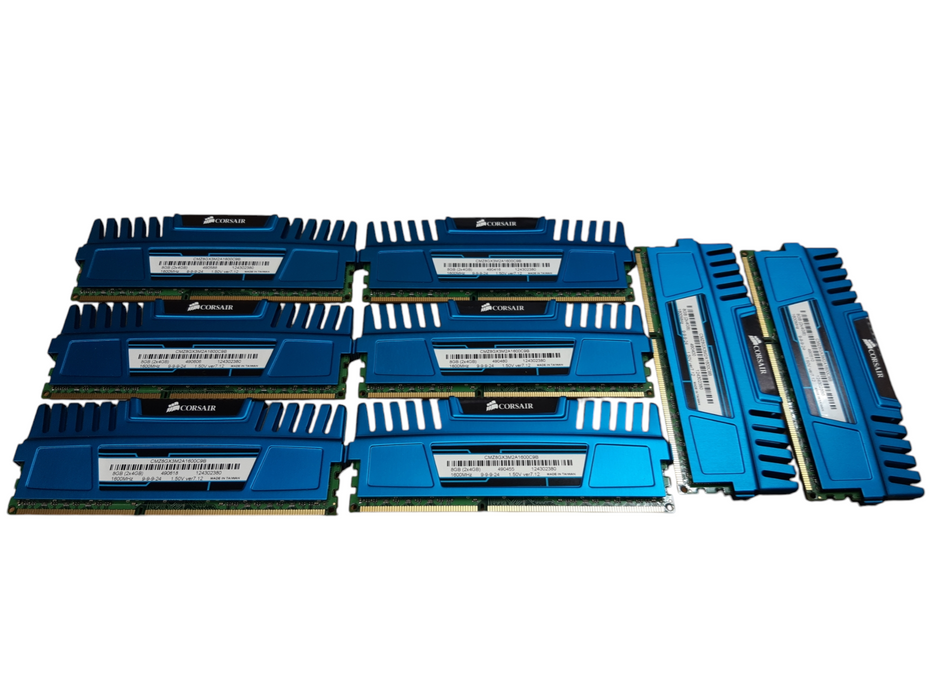 Lot of 8x Pack of Corsair 8GB (2x4GB) DDR3 1600mhz, Heat-Sink SDRAM Memory