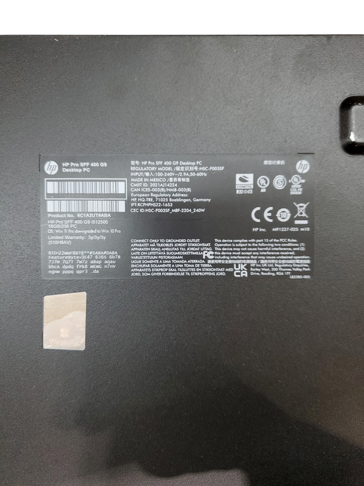 HP Pro SFF 400 G9 | Core i5-12500 8GB DDR4 256GB NVMe