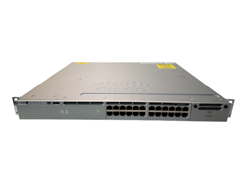 Cisco WS-C3850-24T-E 24-Port Gigabit Switch w/C3850-NM-Blank, 1x 350W PSU