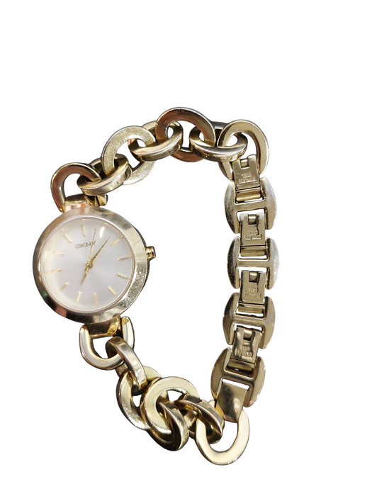 ladies DKNY gold tone link watch NY-2134 =