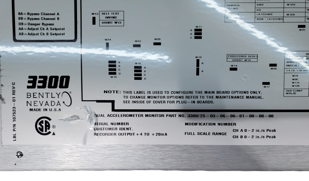 Bently Nevada Dual Accelerometer Monitor *READ*