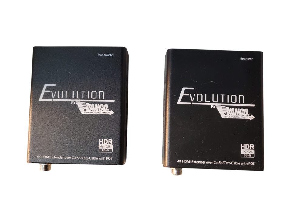 2x EVOLUTION 4K HDMI EXTENDER OVER CAT5E/CAT6 CABLE WITH POE EV4K2006
