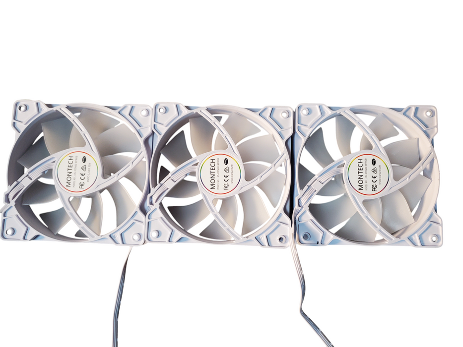 PC Case Fans Montech 140mm 12V 0.2A/2.52W X5-X141200-WFRGB 3x Case Fans Q