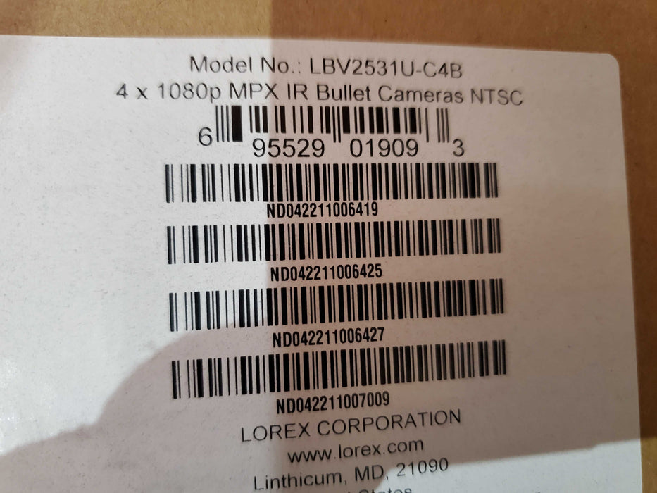 Lorex LBV2531U-C4B HD 1080p 4x 1080P MPX IR BULLET CAMARA NTSC