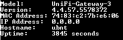 Ubiquiti Networks UniFi USG Security Gateway. Factory Reset !