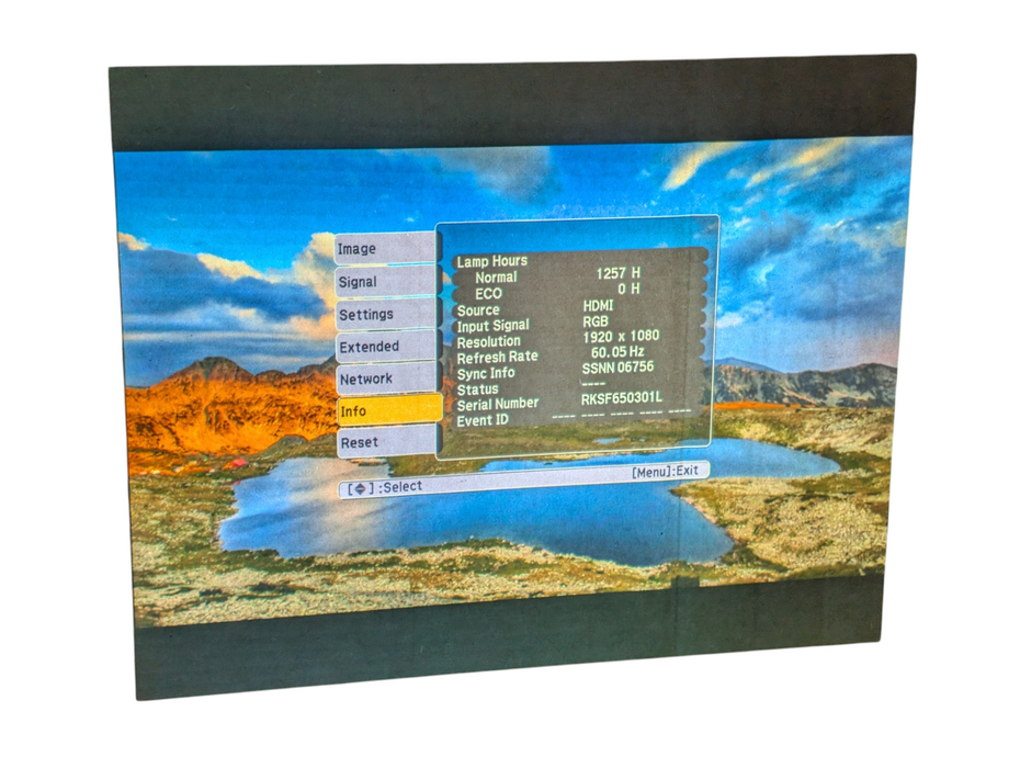 Epson PowerLite 1960 3LCD XGA Projector H473A 1257 Hours -