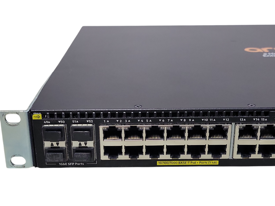 Aruba 2930F JL262A 48-port Gigabit PoE+ 370w 4x SFP Network Switch w/ Ears _