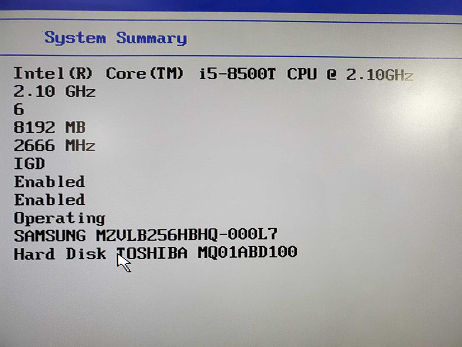 Lenovo Thinkcentre M920Q Tiny Intel i5-8500T 8GB 256 GB SSD 1TB HDD WIFI