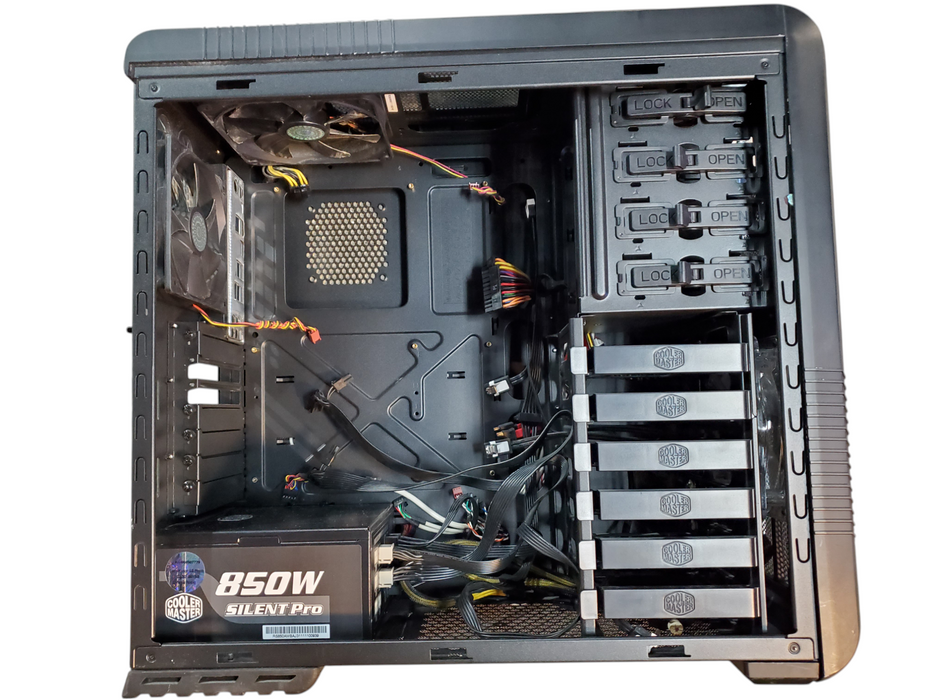 Cooler Master -ATX Case - Black WITH Cooler Master SILENT PRO 850W PSU