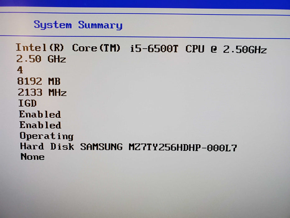 Lenovo ThinkCentre M700 | i5-6500T @ 2.50GHz| 8GB RAM| 256SSD WIFI NO OS