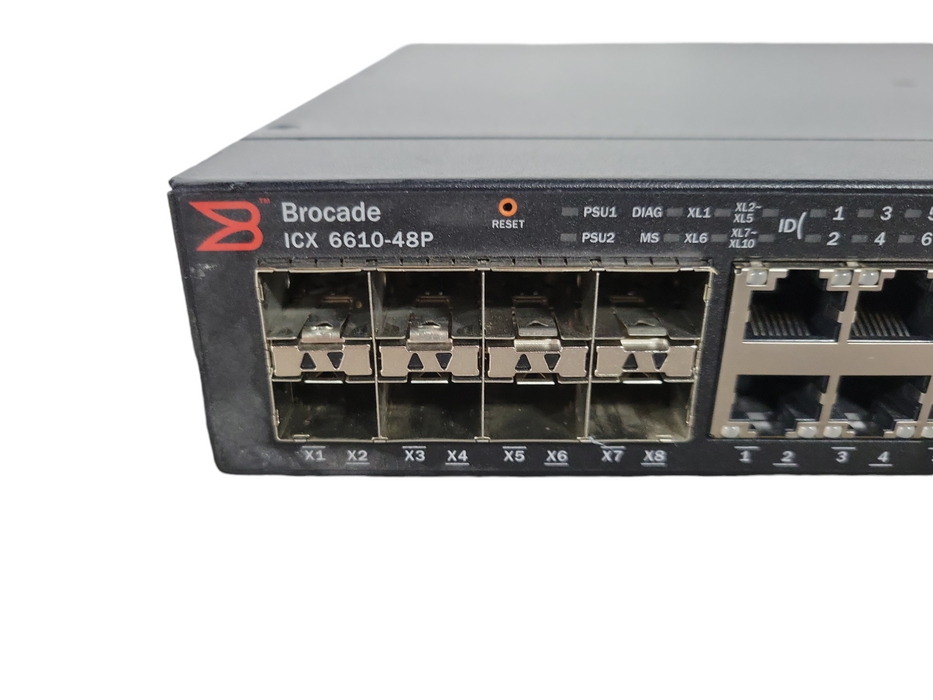 Brocade ICX6610-48P-E | 48-Port Gigabit PoE Network Switch | 8x SFP, 2x PSU !