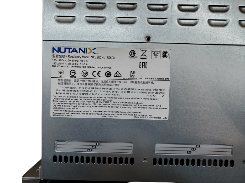 Nutanix NXS2U2NL12G500 2-Node, 4x Xeon E5-2650v4, 32GB DDR4 - No HDD