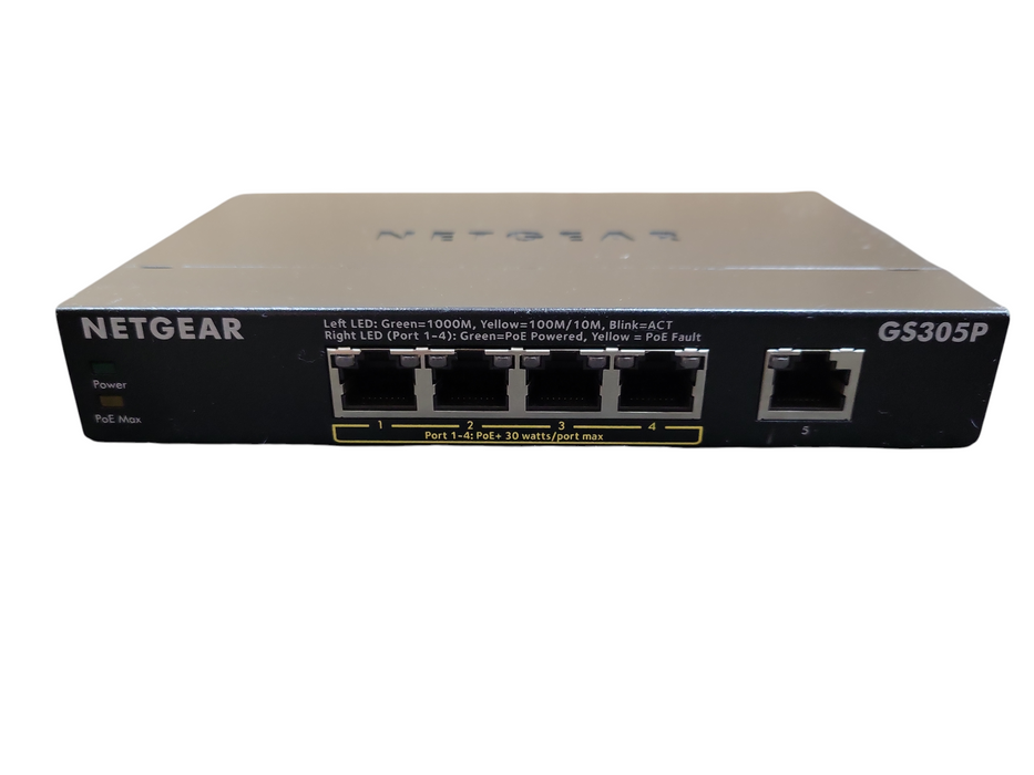 NETGEAR GS305P 5 Ports Ethernet Switch - Black !