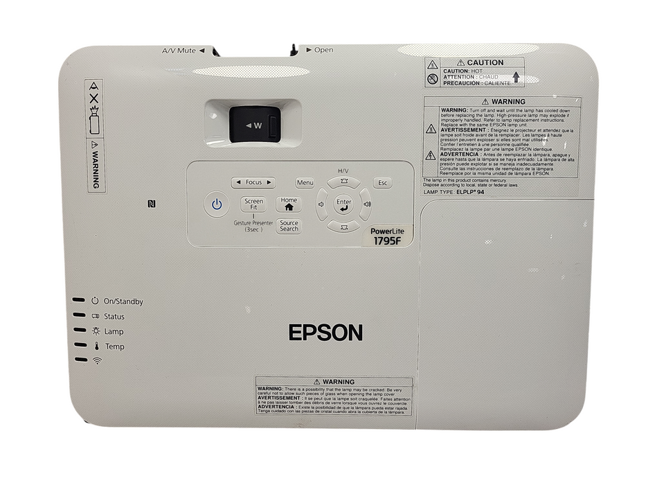 Epson PL-1795F PowerLite 3LCD Projector 3200 Lumens Wireless Portable READ $